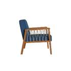 Poltrona Lara Poliéster Azul Marinho E Nogueira