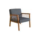 Poltrona Lara Poliéster Chumbo E Nogueira