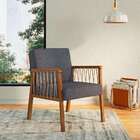 Poltrona Lara Poliéster Chumbo E Nogueira