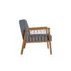 Poltrona Lara Poliéster Chumbo E Nogueira