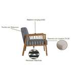 Poltrona Lara Poliéster Chumbo E Nogueira