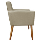 Poltrona Larissa Linho A32 Pés Palito Castanho D'rossi