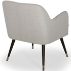 Poltrona Larissa Pés Palito Imbuia Linho Rústico Off White