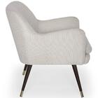 Poltrona Larissa Pés Palito Imbuia Linho Rústico Off White