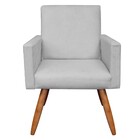 Poltrona Larissa Suede Cinza Pes Palito