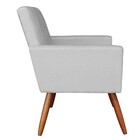 Poltrona Larissa Suede Cinza Pes Palito