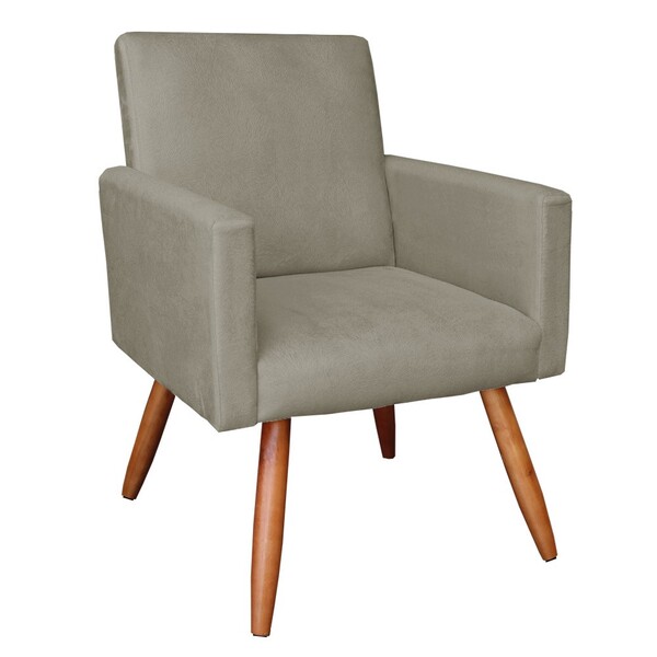 Poltrona Larissa Suede Marrom Rato Pes P