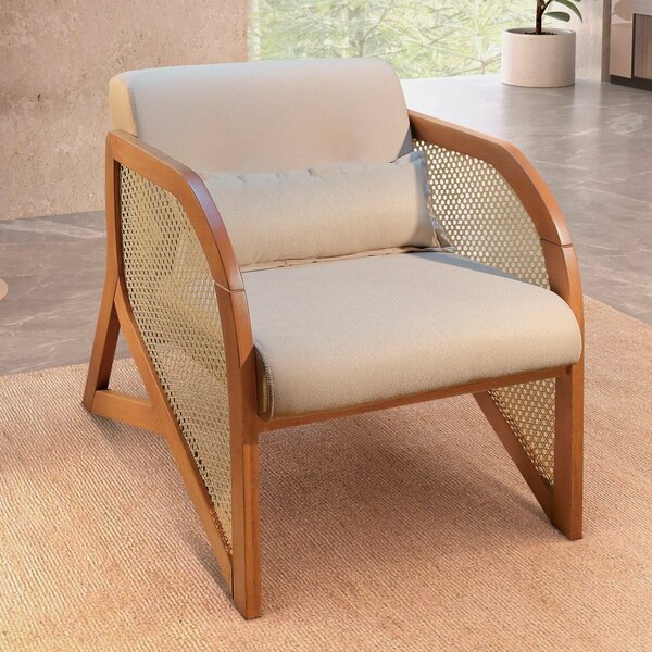 Poltrona Lateral Em Tela Paris Boucle/bege