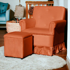 Poltrona Laura Amamentação Balanço Mais Puff - Quarto Bebê Am