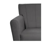 Poltrona Laura Base Giratória De Madeira Linho - Amarena Móve