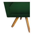 Poltrona Laura Base Giratória De Madeira Suede Verde - Amaren