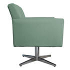 Poltrona Laura Base Giratória De Metal Linho - Doce Sonho Móv