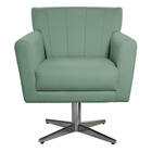 Poltrona Laura Base Giratória De Metal Linho - Doce Sonho Móv