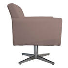 Poltrona Laura Base Giratória De Metal Linho - Doce Sonho Móv