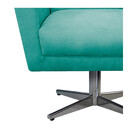 Poltrona Laura Base Giratória De Metal Suede Azul Ciano - Ama