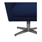 Poltrona Laura Base Giratória De Metal Suede Azul Marinho - A