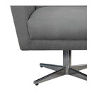 Poltrona Laura Base Giratória De Metal Suede Cinza - Amarena