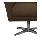 Poltrona Laura Base Giratória De Metal Suede Marrom - Amarena