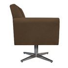 Poltrona Laura Base Giratória De Metal Suede Marrom - Amarena