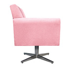 Poltrona Laura Base Giratória De Metal Suede Rosa Bebê - Amar