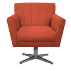 Poltrona Laura Base Giratória De Metal Suede Terracota - Amar