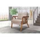 Poltrona Laura Linho Rústico Areia