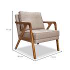 Poltrona Laura Linho Rústico Areia