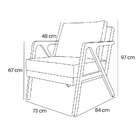 Poltrona Laura Linho Rústico Grigio