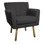 Poltrona Laura Pés Palito Linho - Amarena Móveis - Cinzaescuro