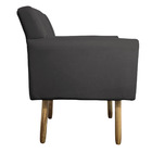 Poltrona Laura Pés Palito Linho - Amarena Móveis - Cinzaescuro