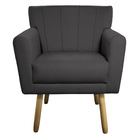 Poltrona Laura Pés Palito Linho - Doce Sonho Móveis - Cinzaes