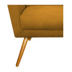 Poltrona Laura Pés Palito Mel Suede Mostarda - Amarena Móveis
