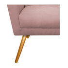 Poltrona Laura Pés Palito Mel Suede Rosê - Amarena Móveis