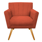 Poltrona Laura Pés Palito Mel Suede Terracota - Amarena Móveis