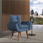 Poltrona Lidi Suede Azul Jeans