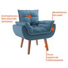 Poltrona Lidi Suede Azul Jeans