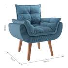 Poltrona Lidi Suede Azul Jeans