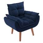 Poltrona Lidi Suede Azul Marinho