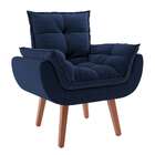 Poltrona Lidi Suede Azul Marinho