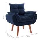 Poltrona Lidi Suede Azul Marinho