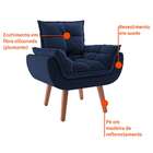Poltrona Lidi Suede Azul Marinho