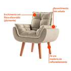 Poltrona Lidi Veludo Bege