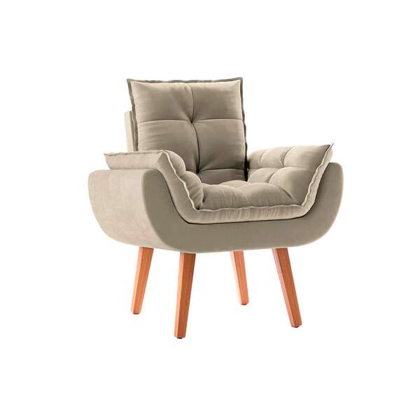 Poltrona Lidi Veludo Bege