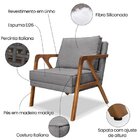 Poltrona Lier Linho  Cinza