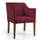 Poltrona Lila Base De Madeira Rústico Veludo Marsala Domi