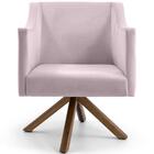 Poltrona Lila Base Giratória Giromad Veludo Rose