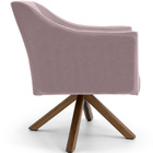 Poltrona Lila Base Giratória Giromad Veludo Rose