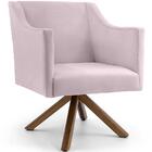 Poltrona Lila Base Giratória Giromad Veludo Rose