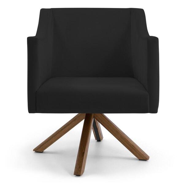 Poltrona Lila Base Giromad Giratória B-300 Veludo Preto Domi