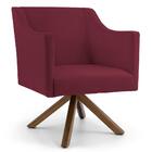 Poltrona Lila Base Giromad Giratória Veludo Marsala Domi